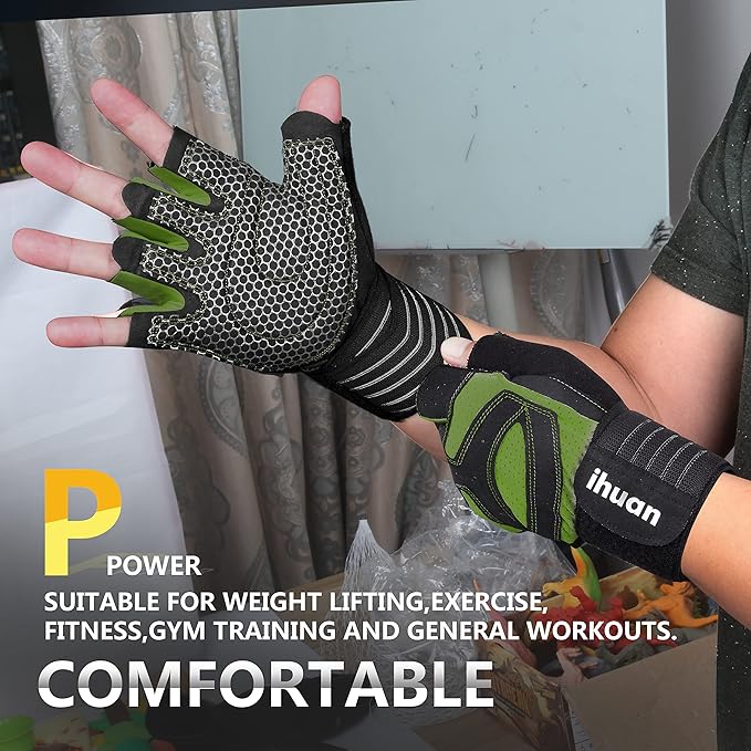 ihuan Ventilated Weight Lifting Gym Workout Gloves