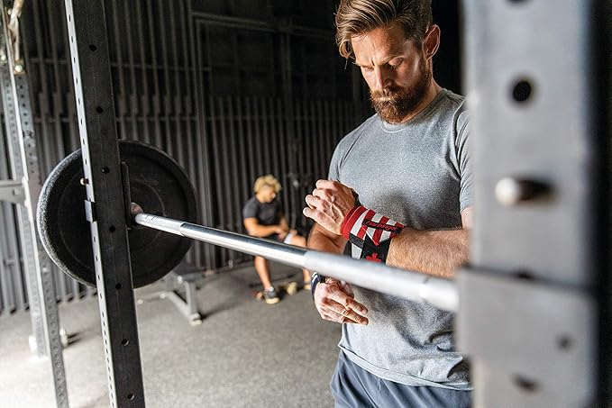 Harbinger Red Line 18-Inch Weightlifting Wrist Wraps for Men and Women (Pair)