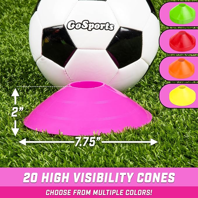 GoSports Premium Sports Cones for Agility Training and 20 Pack