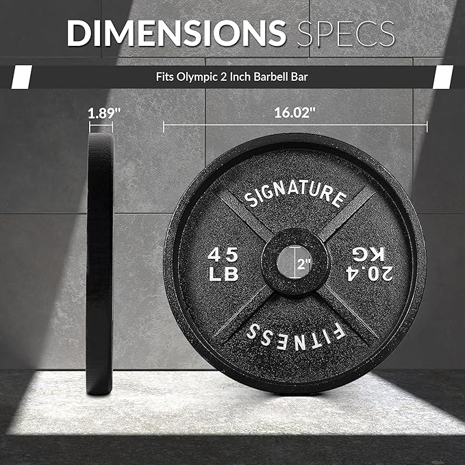 Deep Dish 2-Inch Olympic Cast Iron Weight Plates with E-Coating