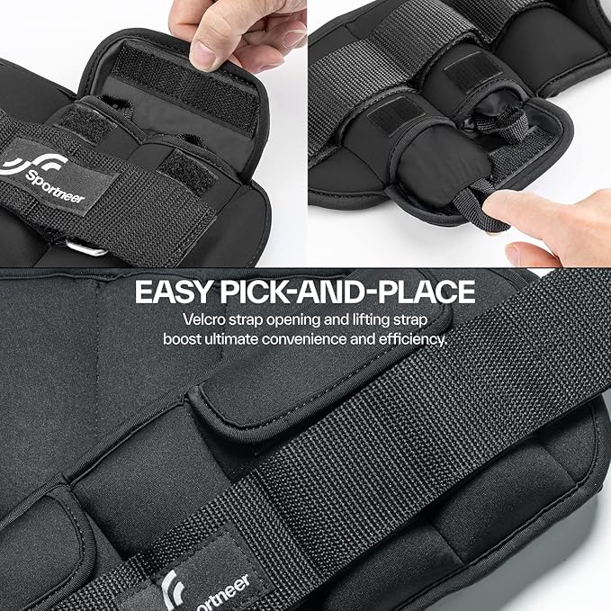 Sportneer Adjustable Ankle Weights for Women and Men：1 1 2 2 3 3 4 4 6 6 7 7 8 8 10 10 lbs