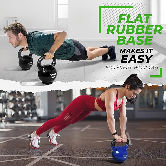 Yes4All Kettlebells Rubber Base (10-65 lbs)