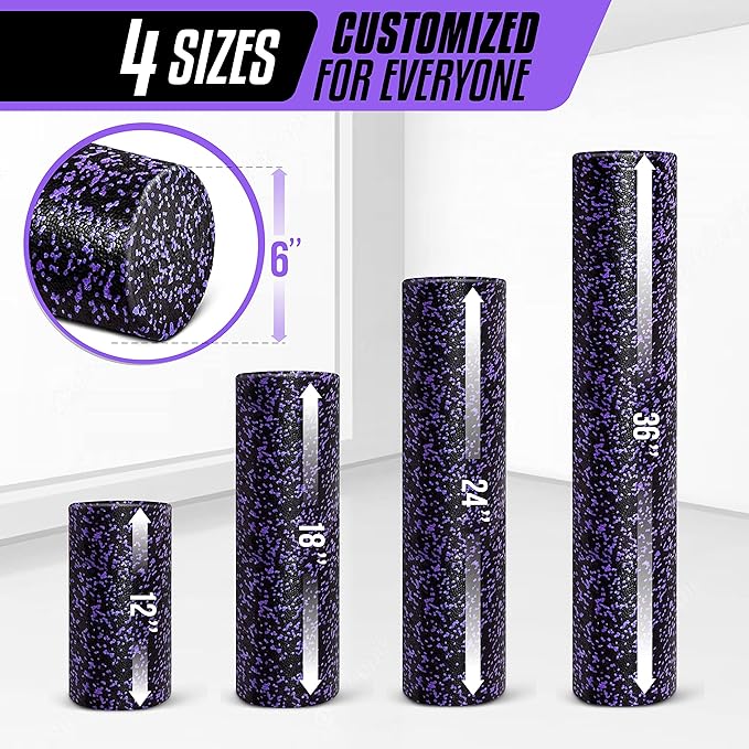 Yes4All High-Density Foam Roller for Back Pain Relief 12, 18, 18, 24, 24, 36 36 inch