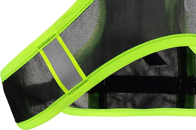 Ultraspire Neon Reflective Unisex Lightweight Vest - Hydratation Not Included, Capacity: 31 c.i. (0.5L) (Black/Lime, Universal Size (26″-48″))