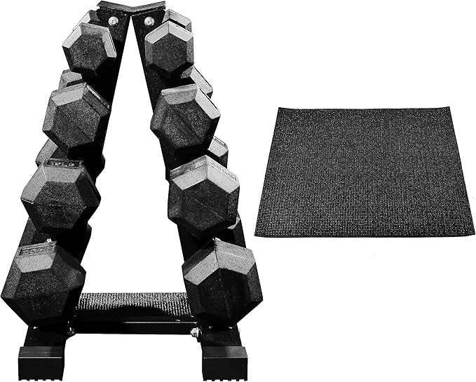 Premium Rubber Coated Hex Dumbbell Weight Set, Multiple Packages