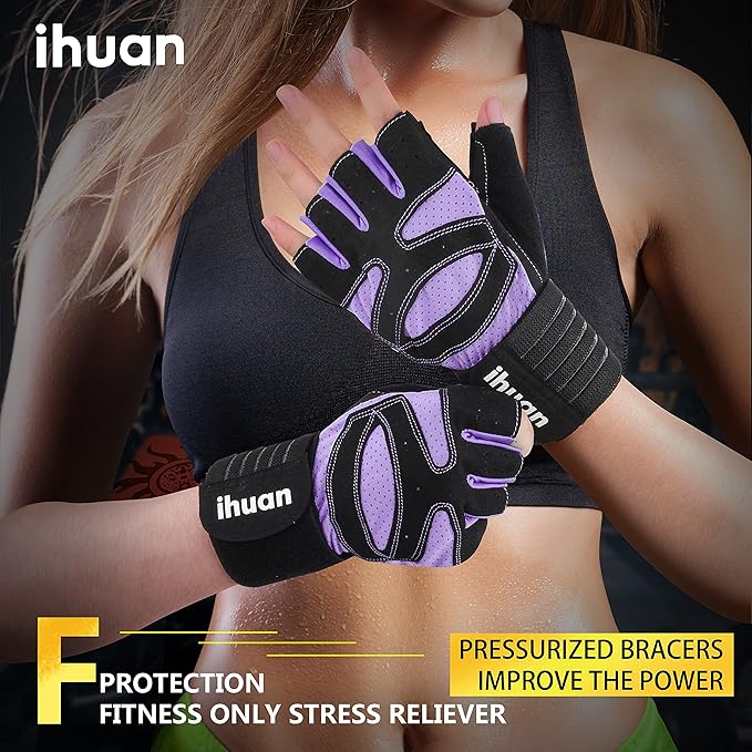 ihuan Ventilated Weight Lifting Gym Workout Gloves