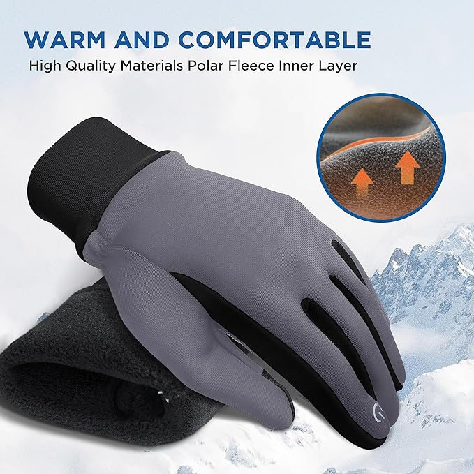 SIMARI Kids Winter Gloves Touchscreen Warm Thermal Water-Resistant for Boy Girl Running Cycling Snow Skiing in Cold Weather