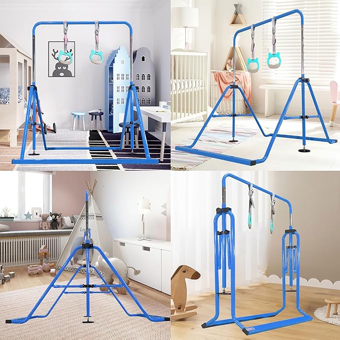 PreGymnastic Updated Folding Gymnastics Bar with Rings 3-10, Gymnastic