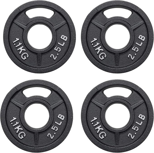Signature Fitness Cast Iron Plate Weight Plate for Strength Training and Weightlifting, Olympic or Standard