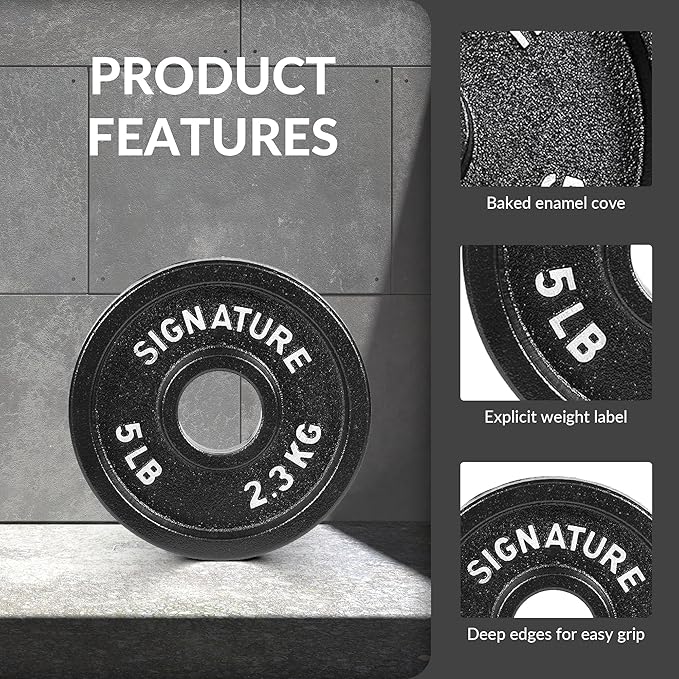 Deep Dish 2-Inch Olympic Cast Iron Weight Plates with E-Coating