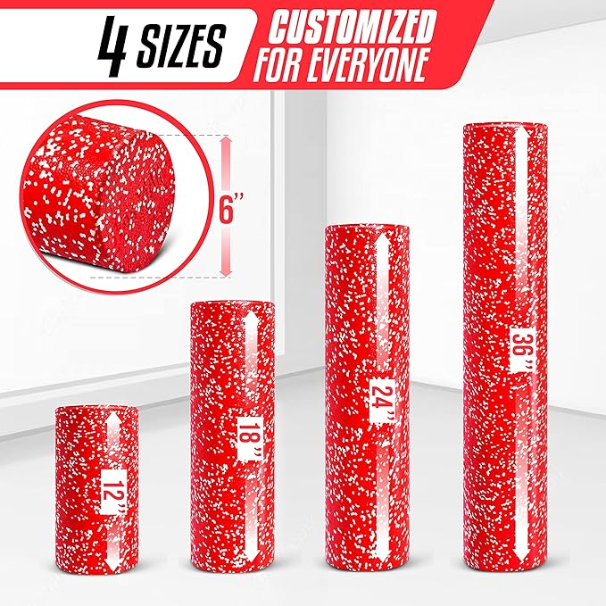 Yes4All High-Density Foam Roller for Back Pain Relief 12, 18, 18, 24, 24, 36 36 inch