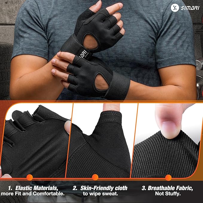 SIMARI Breathable Workout Gloves for Men and Women