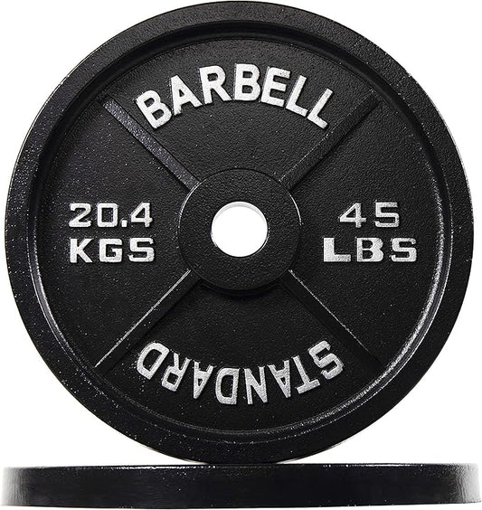 Deep Dish 2-Inch Olympic Cast Iron Weight Plates with E-Coating