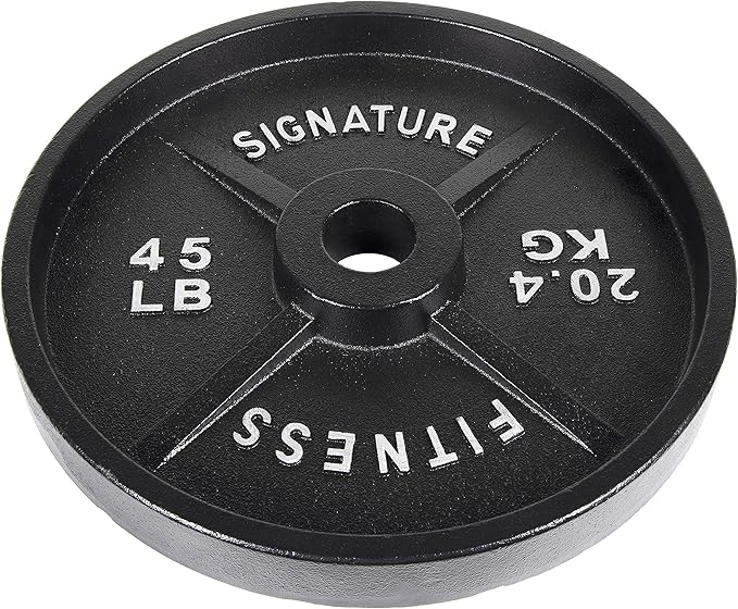 Signature Fitness Deep Dish 2-Inch Olympic Cast Iron