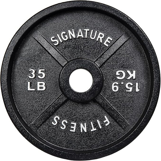 Signature Fitness Deep Dish 2-Inch Olympic Cast Iron