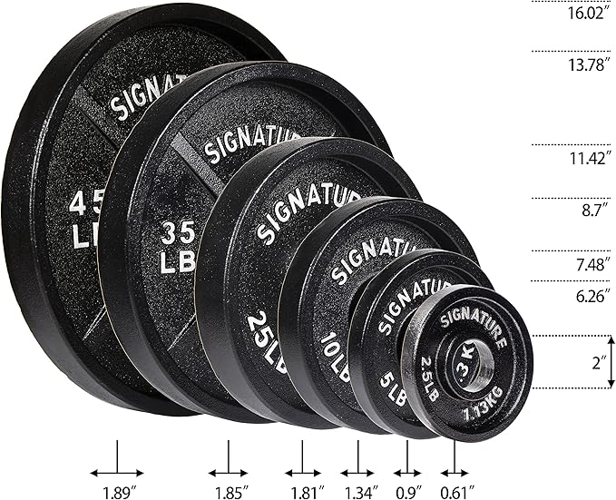 Signature Fitness Deep Dish 2-Inch Olympic Cast Iron