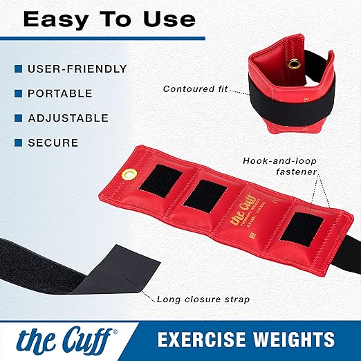 The Cuff Original Adjustable Ankle and Wrist Weight for Training, Dance, Running, Cardio, Aerobics, Toning, and Physical Therapy for Men and Women, 10 lb, Brown