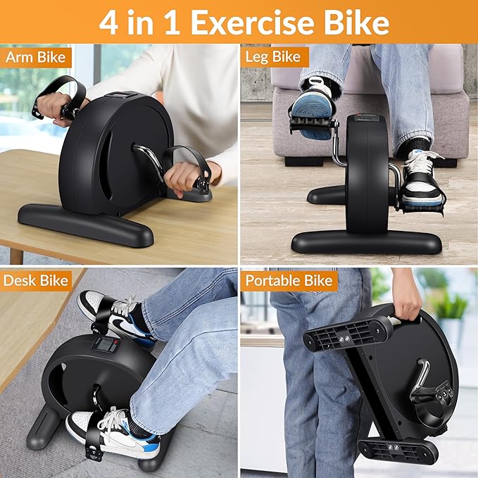 Padel Exerciser Mini Exercise Bike for Leg and Arm Cycling, Warm Up Exercise