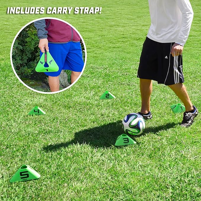 GoSports Modern Sports Cones - 12 Pack