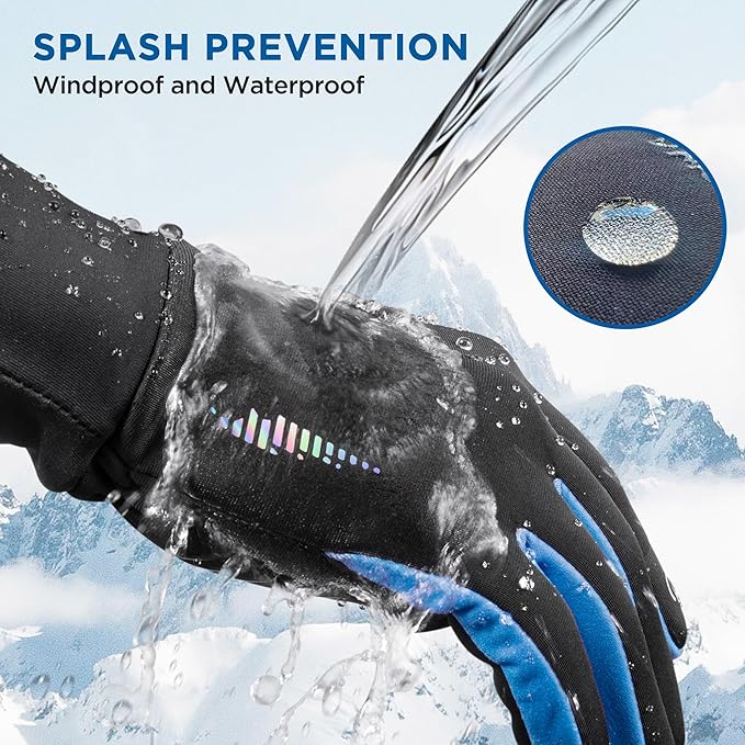 SIMARI Kids Winter Gloves Touchscreen Warm Thermal Water-Resistant for Boy Girl Running Cycling Snow Skiing in Cold Weather