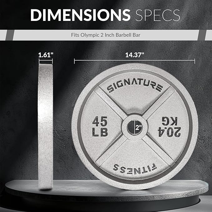 Deep Dish 2-Inch Olympic Cast Iron Weight Plates with E-Coating