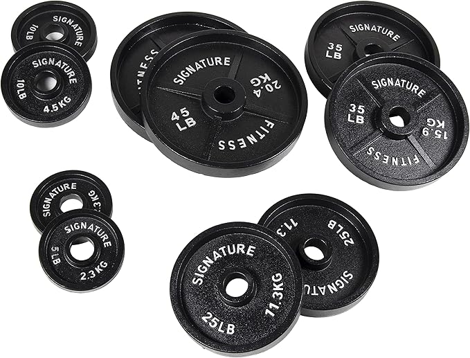 Signature Fitness Deep Dish 2-Inch Olympic Cast Iron