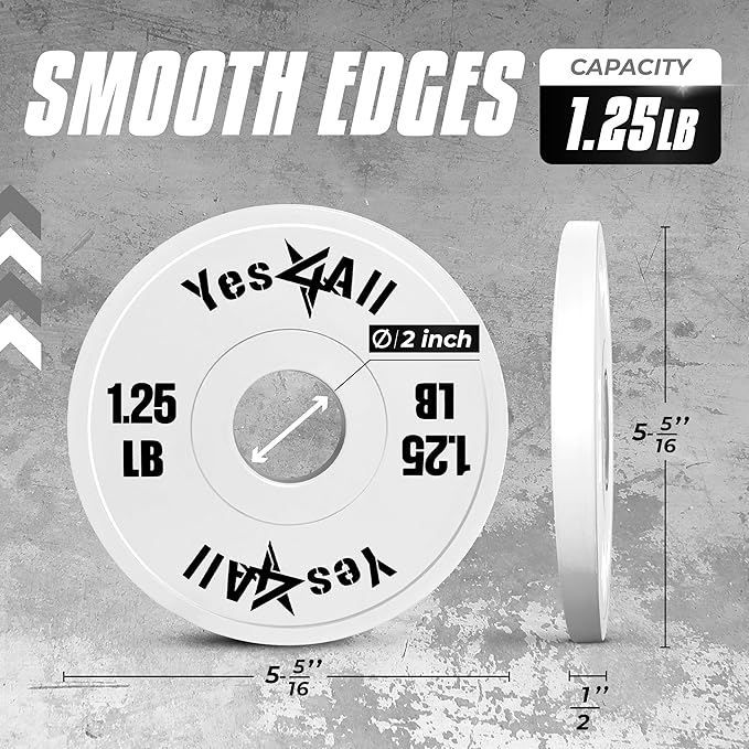 Yes4All Fractional Weight Plates Set of 6 1.25LB 2.5LB 2.5LB 5LB 5LB Pair