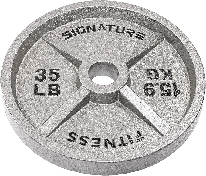 Signature Fitness Deep Dish 2-Inch Olympic Cast Iron