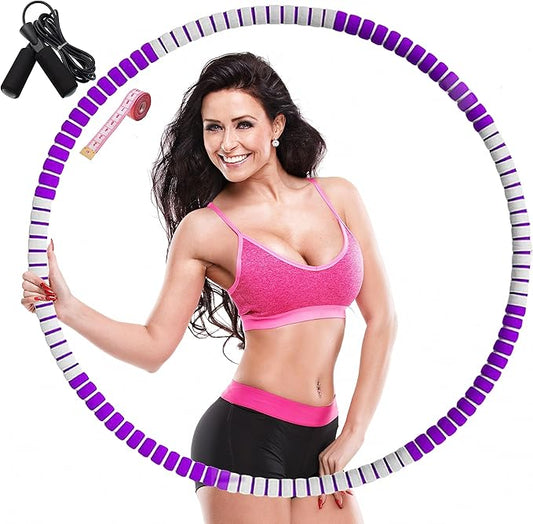 Weighted Fitness Hoop for Adults Kids Women 2lb ~ 5lb, 8 8 Detachable