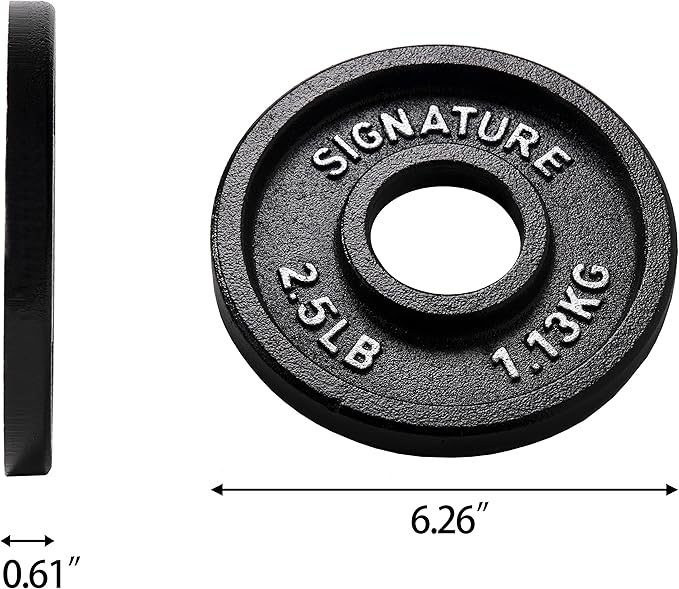 Signature Fitness Deep Dish 2-Inch Olympic Cast Iron