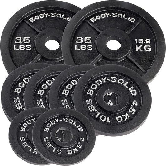 Body-Solid Cast Iron Olympic Weight Plate Set 2 Inch