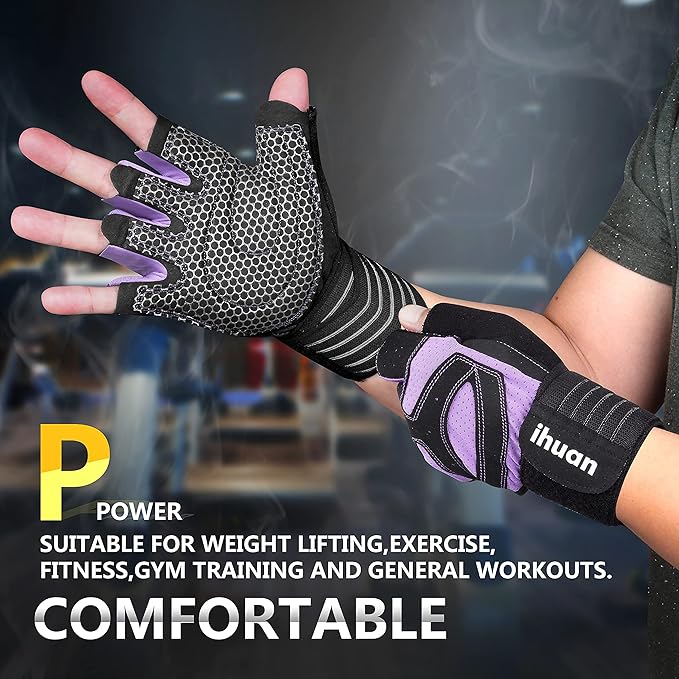 ihuan Ventilated Weight Lifting Gym Workout Gloves