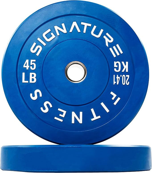Signature Fitness 2" Olympic Bumper Plate Weight Plates 7FT Olympic