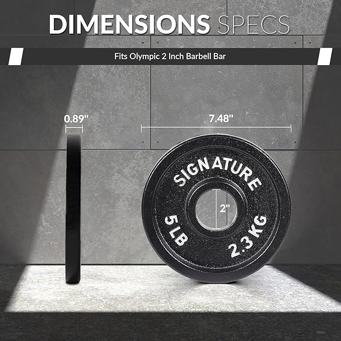 Deep Dish 2-Inch Olympic Cast Iron Weight Plates with E-Coating