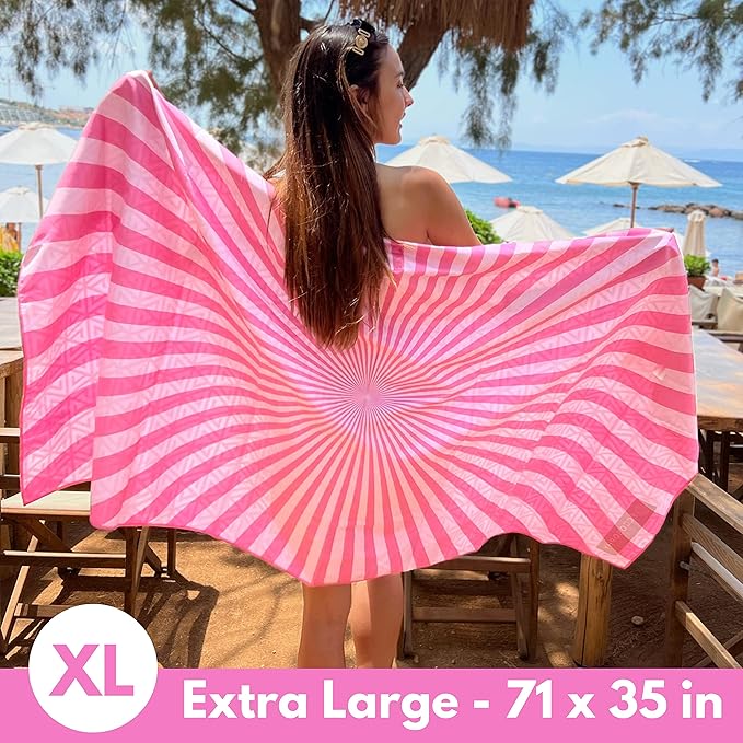 ECCOSOPHY Microfiber Beach Towel - Sand Free Towels 71x35 in