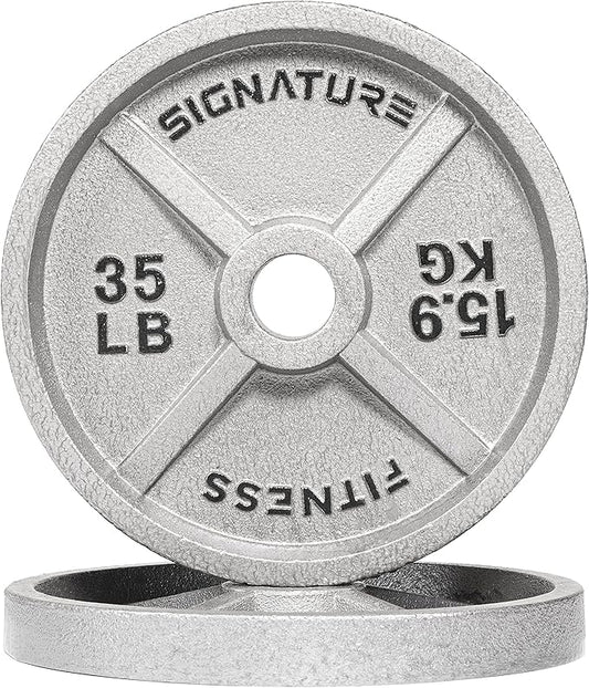 Signature Fitness Deep Dish 2-Inch Olympic Cast Iron