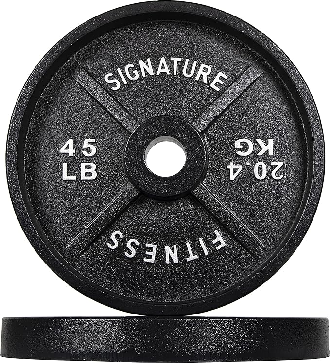 Signature Fitness Deep Dish 2-Inch Olympic Cast Iron