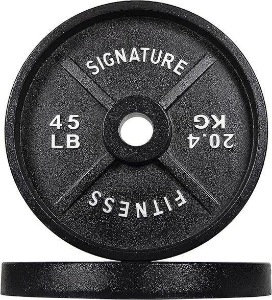 Signature Fitness Deep Dish 2-Inch Olympic Cast Iron