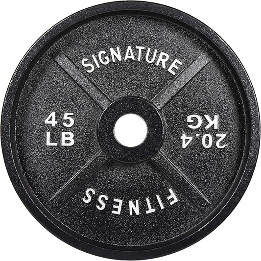 Signature Fitness Deep Dish 2-Inch Olympic Cast Iron