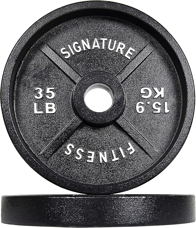 Signature Fitness Deep Dish 2-Inch Olympic Cast Iron