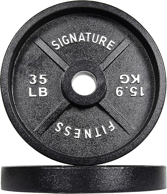 Signature Fitness Deep Dish 2-Inch Olympic Cast Iron