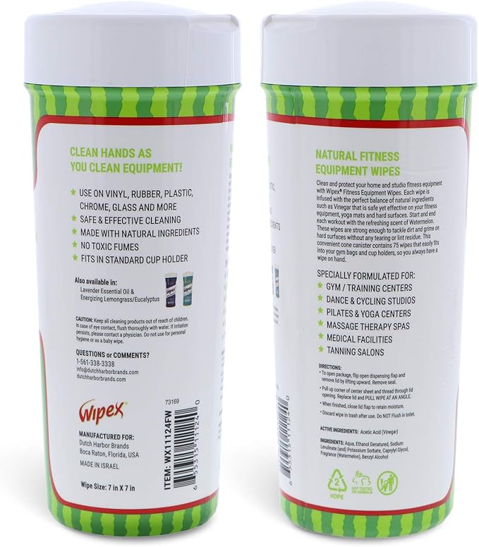 Wipex Natural Gym Fitness Equipment Wipes Variety Pack 3pk, 225 225 Wipes