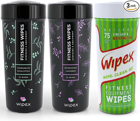 Wipex Natural Gym Fitness Equipment Wipes Variety Pack 3pk, 225 225 Wipes